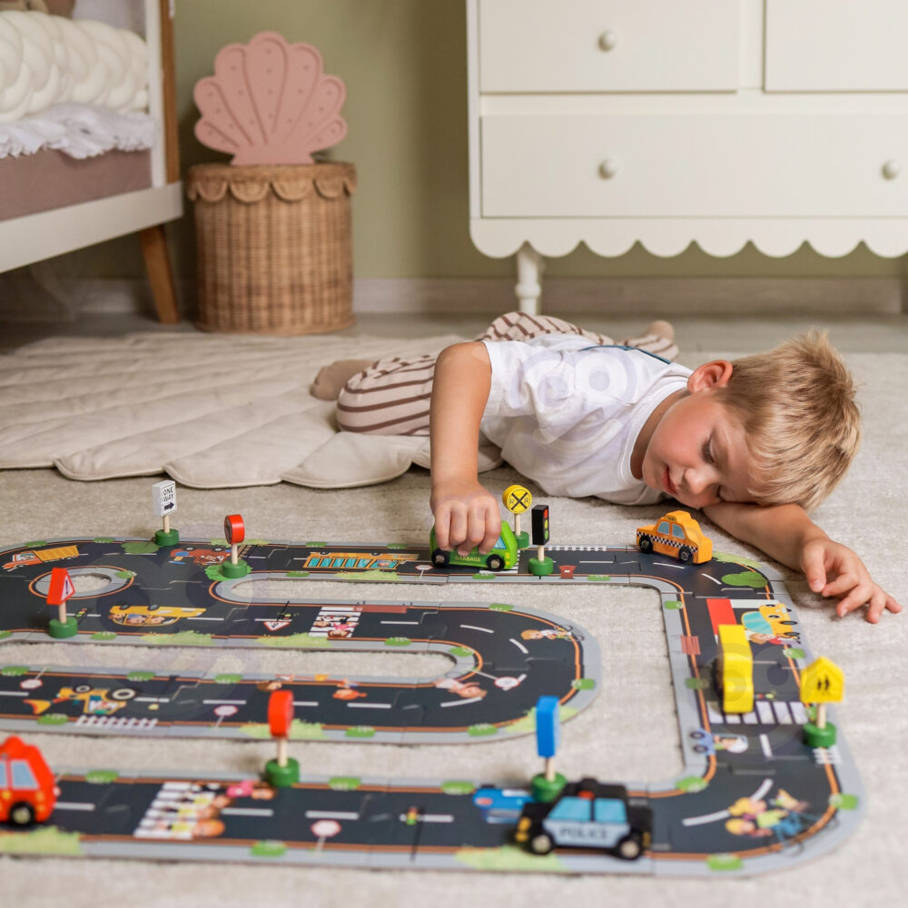 Droga Puzzle dla Dzieci Autostrada Makieta 21 el. Certyfikat FSC