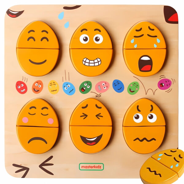 pinobambino-Tablica do Nauki Emocji Drewniane Jajka jaki Humor? Montessori