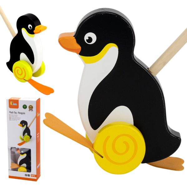 pinobambino-Toys Drewniany Pchacz Pingwin