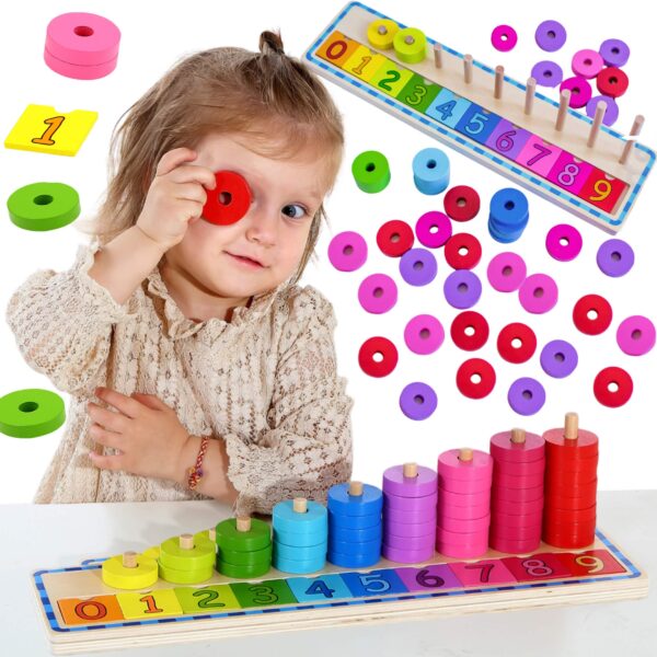 pinobambino-Układanka Nauka Liczenia i Kolorów Montessori 56 el.