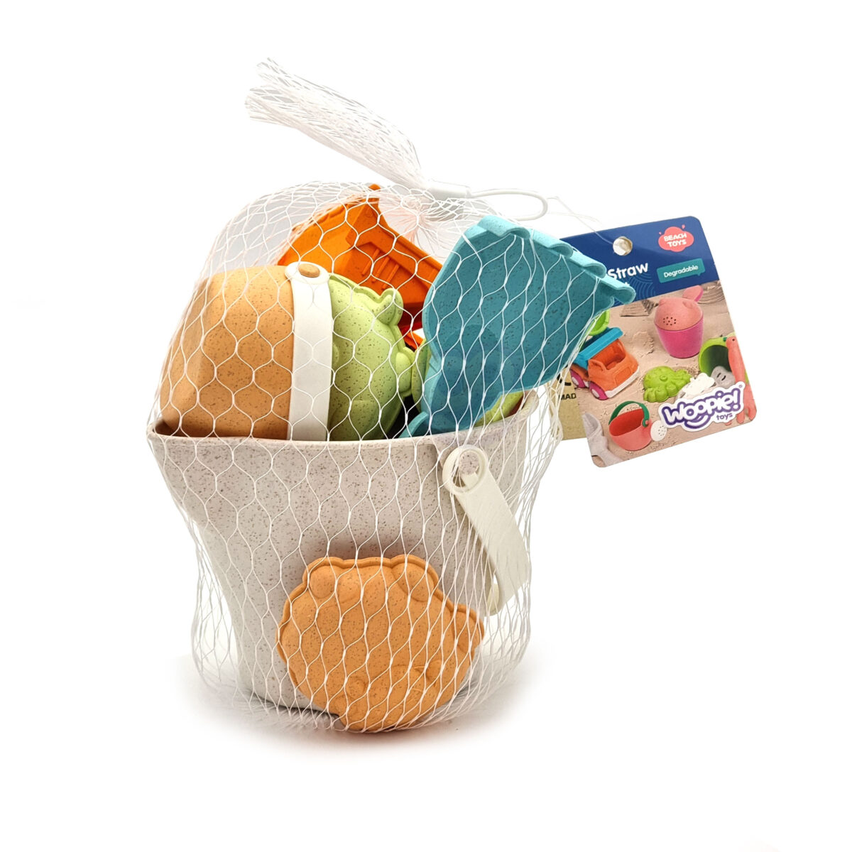 Zestaw do Piasku + Koparka w Wiaderku 7 el. BIODEGRADOWALNY ORGANICZNY MATERIAŁ